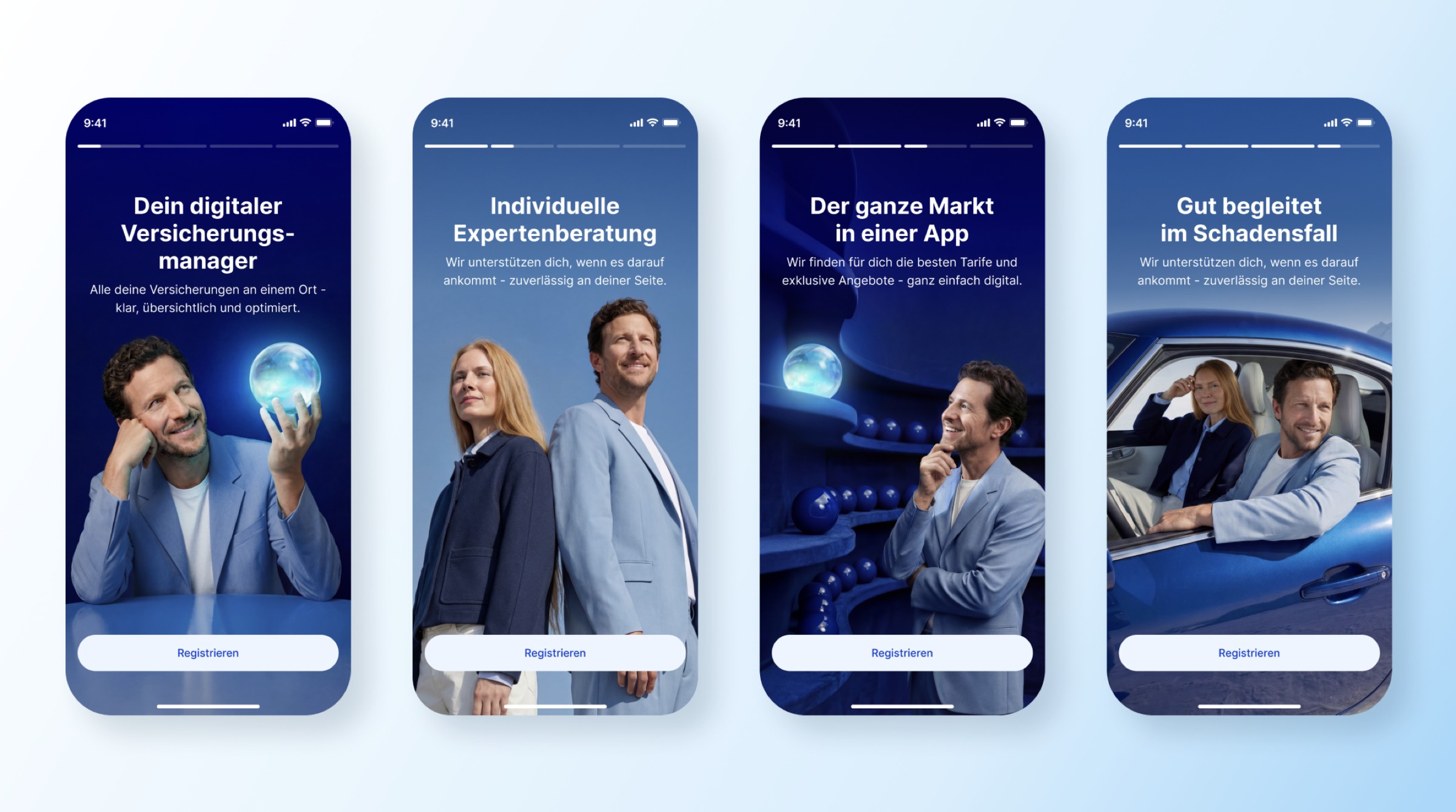 CLARK App — onboarding screens